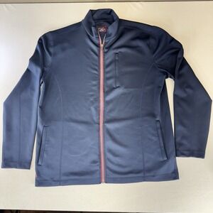 Untuckit Dashwood Performance Zip Jacket Men's Large Blue Red Full Zip Golf
